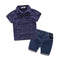 Baby Boys 2 Pcs Set Cotton Simple Style Short Sleeves Polo Tees And Denim Shorts
