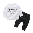Baby Boy 2 Pcs Letter Printed Long Sleeves Tops And Pants