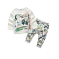 2 Pcs Set Baby Boys Cute Elephants Printed Tops And Pants