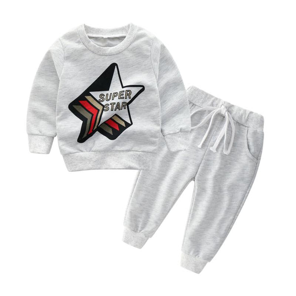 Casual Baby 2 Pcs Star Printed Long Sleeves Tops And Pants