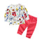 Casual Baby Cute Printed Long Sleeves Tops And Solid Color Pants Set