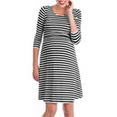 Maternity Cotton Stripes Printed Casual Breastfeeding Dress