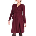 Maternity Cotton Plain Long Sleeves Lace Up Breastfeeding Dress