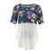 Maternity Cotton Floral Printed Patchwork Short Sleeves Nursing Tops