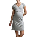 Pregnant Short Sleeves Plain Nursing Night Dress