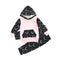 2 Pcs Set Baby Girls Printed Patchwork Long Sleeves Hoodies And Pants
