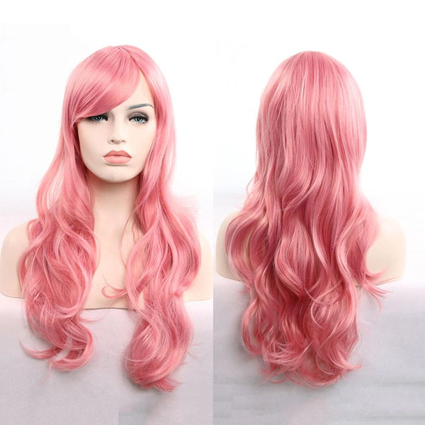 Multicolor Optional Young Women Cosplay Long Length Curly Wig