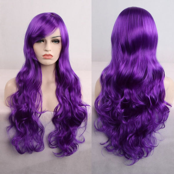 Multicolor Optional Young Women Cosplay Long Length Wavy Wig