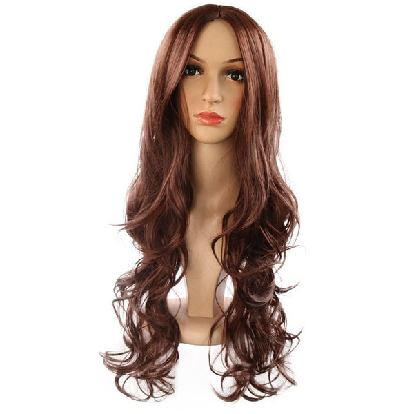 Women Long Length Curly Centre Parting Hairstyle Vivid Wig