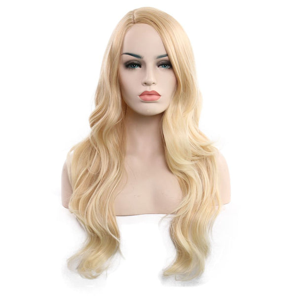 Fashion Lady Extra-long Length Wavy Blond Hair Wig