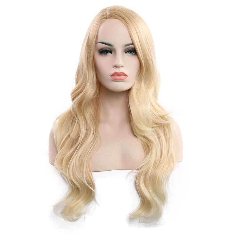 Fashion Lady Extra-long Length Wavy Blond Hair Wig