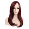 Women Graceful Burgundy Color Long-length Natural Hair Wig