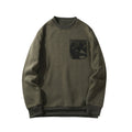 Men Round Neck Camouflage Printed Pocket Design Sweatshirts