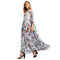 Fashion Women Flowers Printed Casual Loose Pattern Maxi Dress