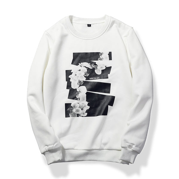 Men Printed Long Sleeves Round Neck Tops