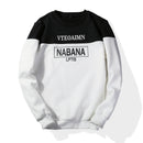 Men Letter Printed Color Blocking Round Neck Sweatshirts