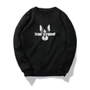 Men Cute Dog Letter Printed Round Neck Sweatshirt