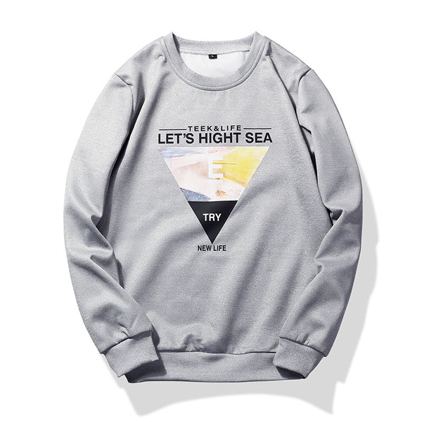 Men Round Neck Letter Printed Sweatshirts