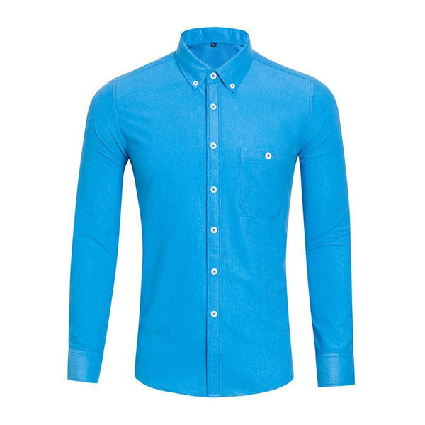 Casual Men Corduroy Solid Color Long Sleeves Shirts