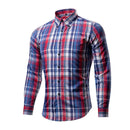 Men Cotton Multicolor Plaid Printed Long Sleeves Shirts