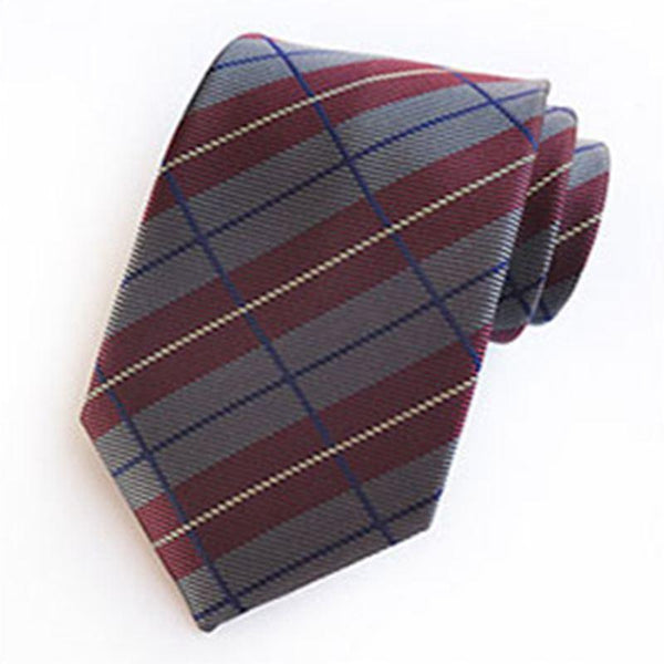 Businessmen Creative Gift Box Plaid Pattern Tie Pocket Square Set
