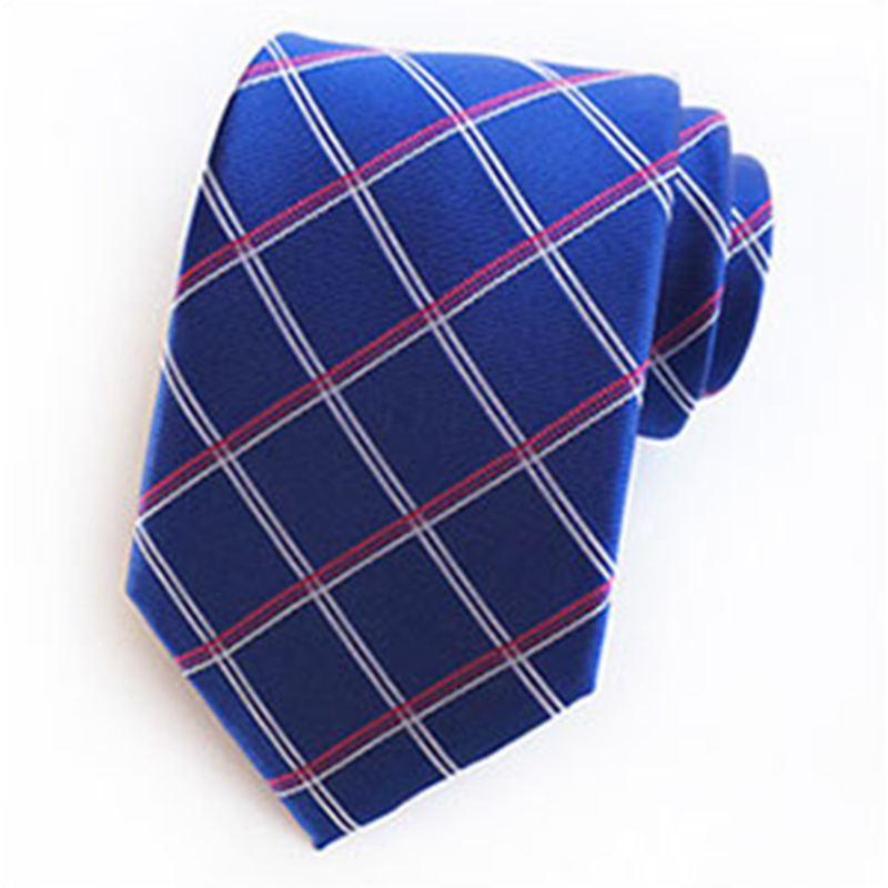 Men Good Quality Jacquard Weave Plaid Pattern Business Tie Gift Set