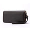 Businessmen Top Grade Solid Color Genuine Leather Zipper Purse