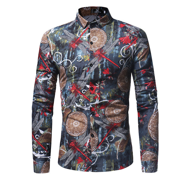Men Cotton Fancy Printed Slim Fit Shirts