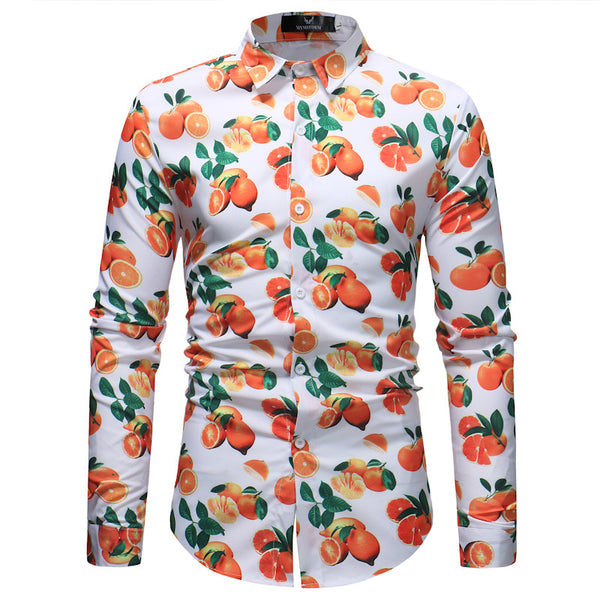 Men Cotton Fresh Fruits Printed Shirts