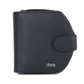 Creative Half Round Shape Solid Color Women Trifold Genuine Leather Wallet