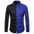 Men Cotton Color Blocking Patchwork Shirts