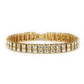 Men Double Layers Plated Alloy Crystal Bracelet