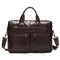 Businessmen High Quality Solid Color Genuine Leather Square Shape Briefcase