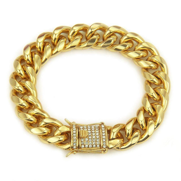 Women Top Grade Rhinestone Lock Alloy Chain Bracelet