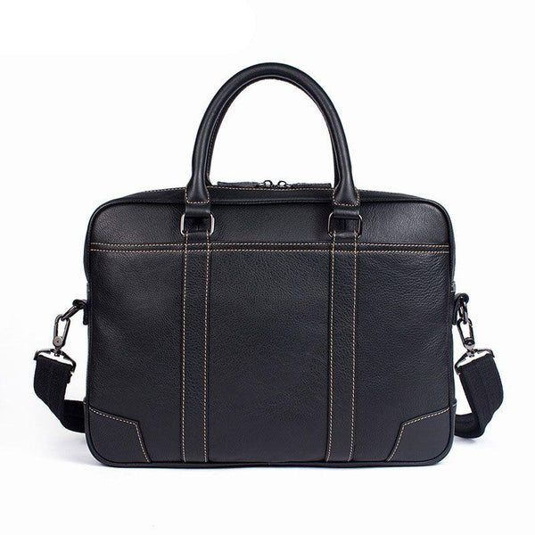 Businessmen Fashion Solid Color Top Grade Square Shape Genuine Leather Briefcase