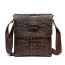 Fashion Men Vintage Style Crocodile Grain Genuine Leather Crossbody Bag
