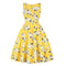 Fashion Bright Color Flowers Printed Women Sleeveless Curvy Dress