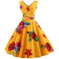 Hot Sale Women Elegant Floral Printed Sleeveless Curvy Dress