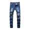 Casual Men Low Waist Slim Fit Ripped Denim Pants
