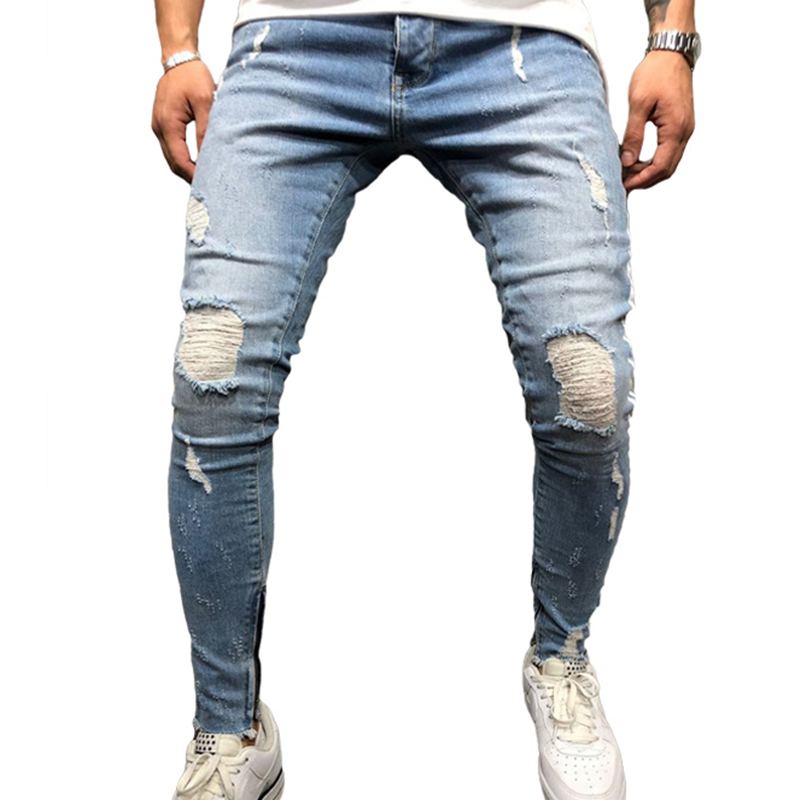 Fashion Men Slim Fit Soft Pencil Denim Pants