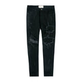 Men Solid Color Stretchy Slim Fit Jeans With Holes