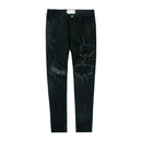 Men Solid Color Stretchy Slim Fit Jeans With Holes