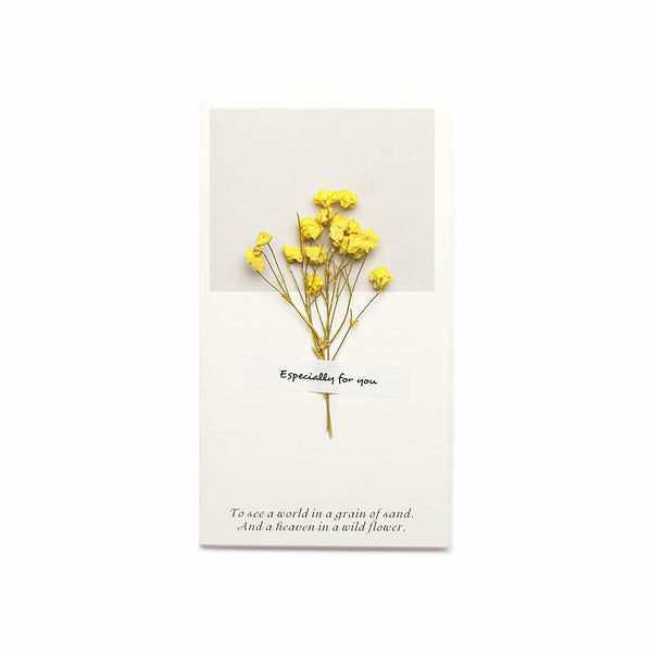 10 Pcs Dry Flower Design Birthday Festival Greeting Cards