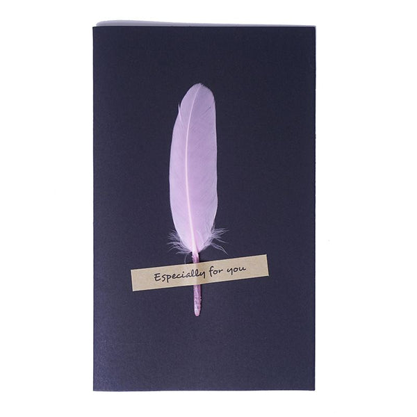 10 Pcs Feather Design Festival Wishes Greeting Cards