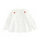 Cute Girls Cotton Embroidered Peter Pan Collar Button Blouse