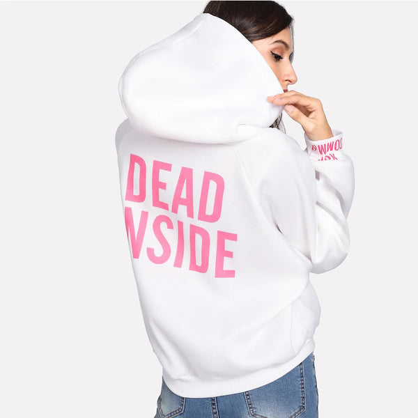 Fashion Street Style Women Casual Loose Pattern Pullover Hoodies