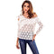 Women Asymmetric Design Solid Color Flouncing Lace Blouse