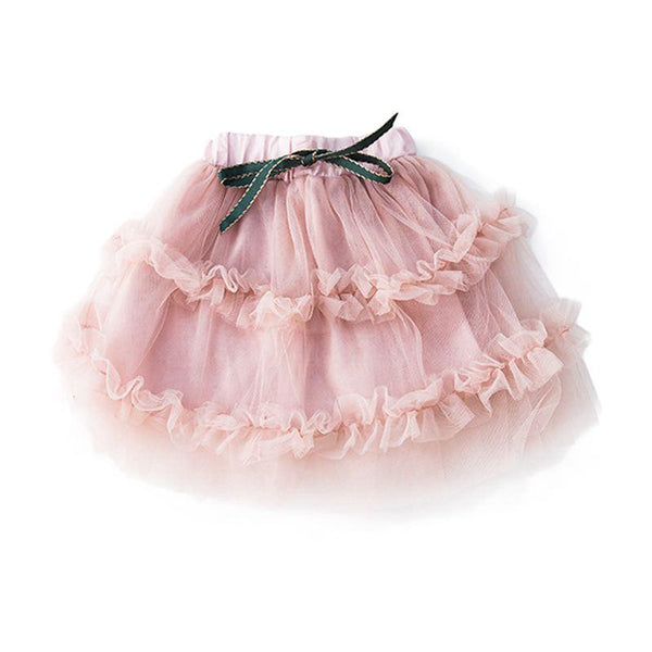 Girls Bowknot Design Lace Tutu Skirts