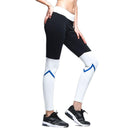 Women Color Blocking Geometric Pattern Offset Print Sports Leggings