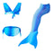 3 Pcs Girls Solid Color Scale Printed Mermaid Tail Swimwears